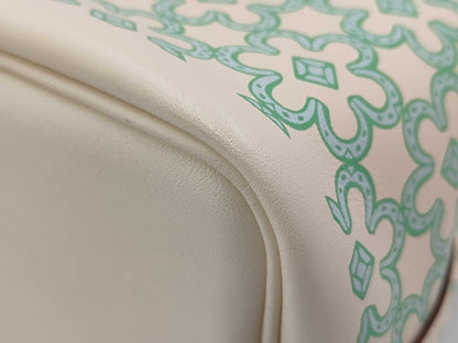 HERMES Picotin Lock Micro Lucky Daisy Swift Nata Vert Handbag with Silver Hardware and U Stamp