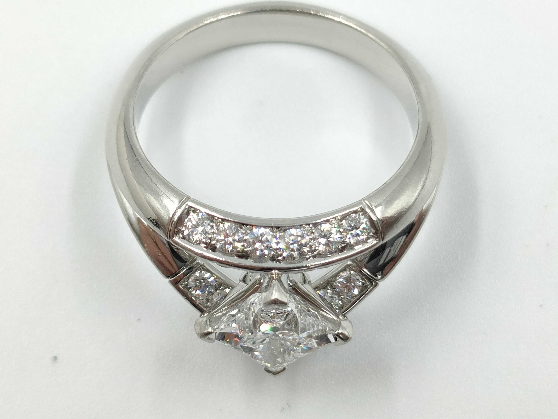 LOUIS VUITTON Double Star Star-Cut Diamond #52 Pt950 8.7g Ring 