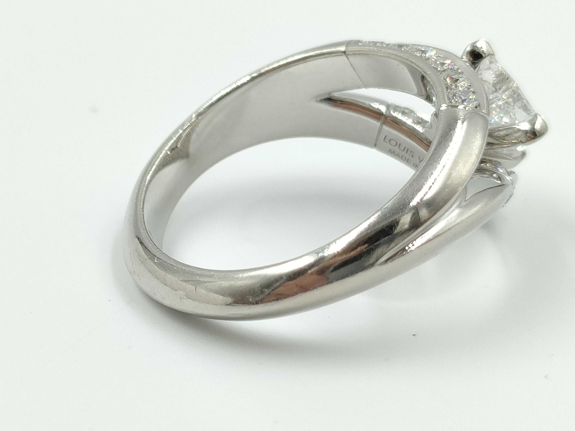 LOUIS VUITTON Double Star Star-Cut Diamond #52 Pt950 8.7g Ring 
