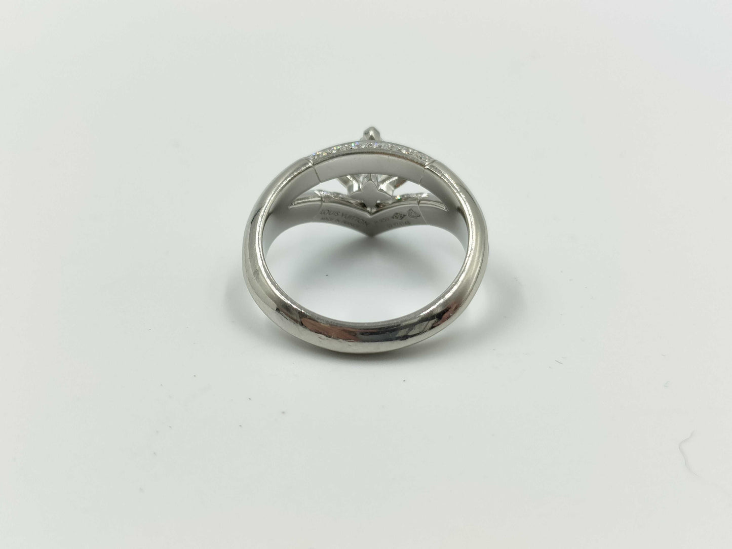 LOUIS VUITTON Double Star Star-Cut Diamond #52 Pt950 8.7g Ring 