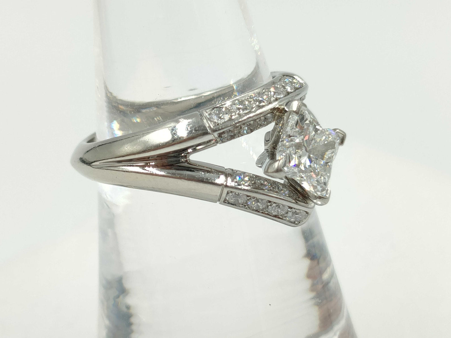 LOUIS VUITTON Double Star Star-Cut Diamond #52 Pt950 8.7g Ring 