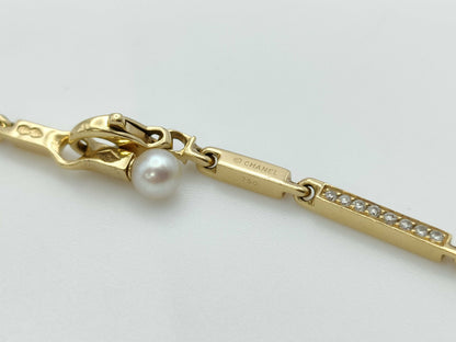 CHANEL Pearl Diameter Approx. 5.0mm Diamond 750 34.6g Necklace 