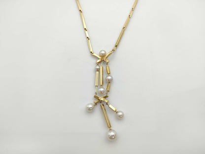 CHANEL Pearl Diameter Approx. 5.0mm Diamond 750 34.6g Necklace 