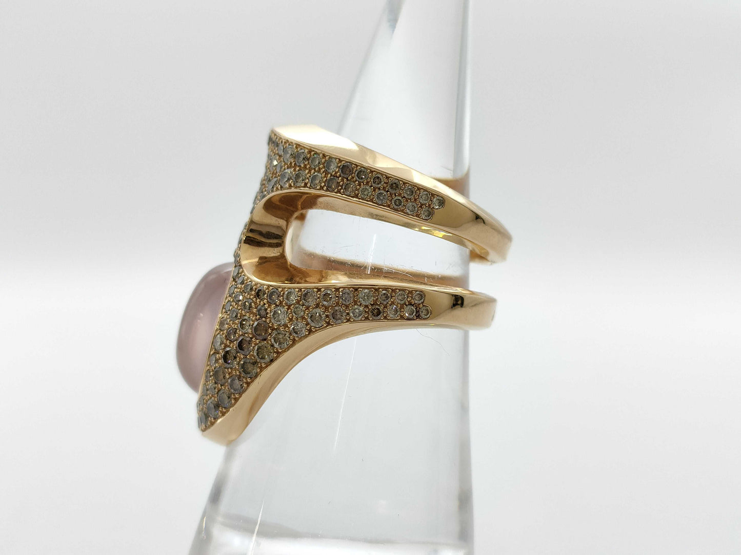 HERMES Pierre Hardy Quartz Diamond #53 RG Au750 17.7g Ring 