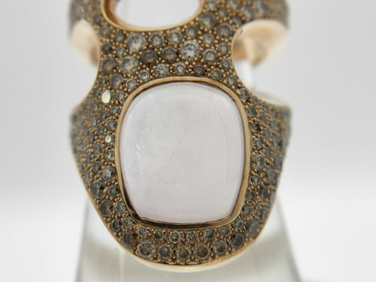 HERMES Pierre Hardy Quartz Diamond #53 RG Au750 17.7g Ring 