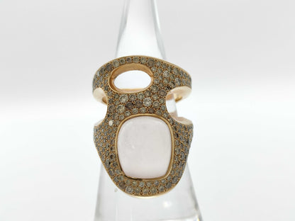 HERMES Pierre Hardy Quartz Diamond #53 RG Au750 17.7g Ring 