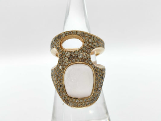 HERMES Pierre Hardy Quartz Diamond #53 RG Au750 17.7g Ring 