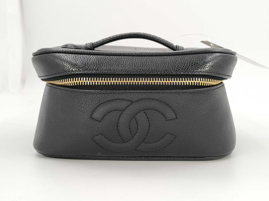 CHANEL 4303867 Caviar Skin Vanity Coco Mark Vanity Bag