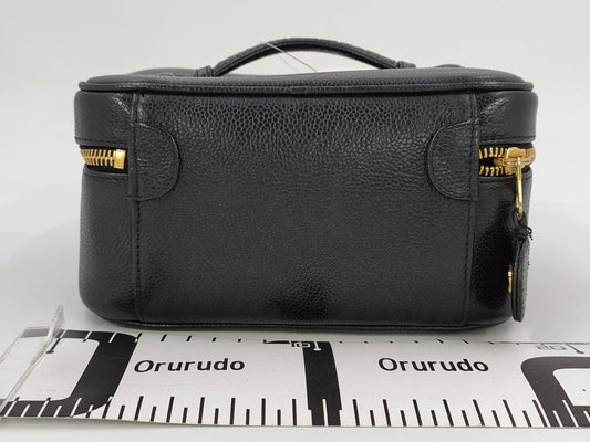 CHANEL 4303867 Caviar Skin Vanity Coco Mark Vanity Bag