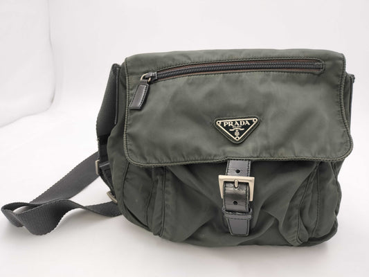 PRADA Nylon Khaki Nylon Shoulder Bag Shoulder Bag