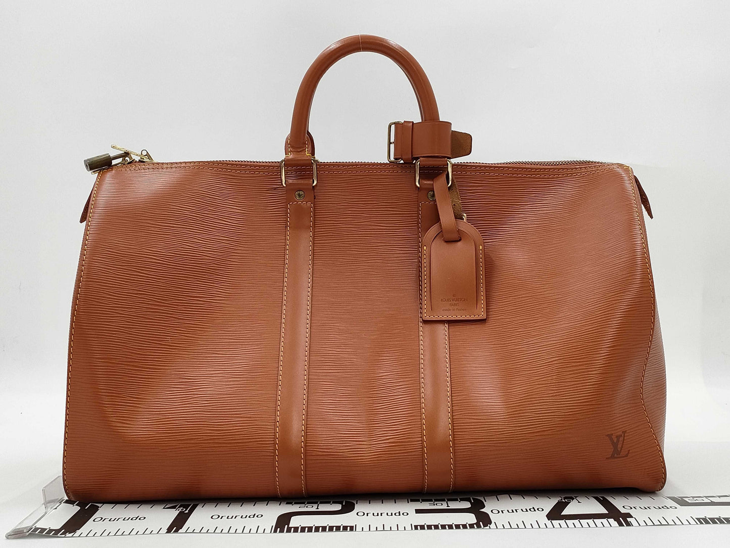 LOUIS VUITTON Epi Keepall 45 Brown Boston Bag 