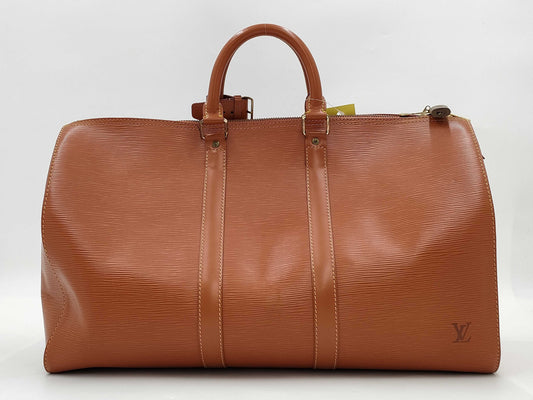 LOUIS VUITTON Epi Keepall 45 Brown Boston Bag 