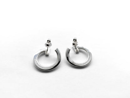 Tiffany & Co. T-One Open Diamond Earrings in WG Au750 8.5g 