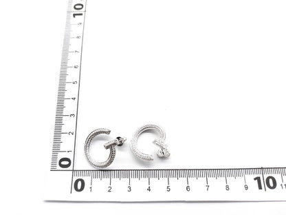 Tiffany & Co. T-One Open Diamond Earrings in WG Au750 8.5g 