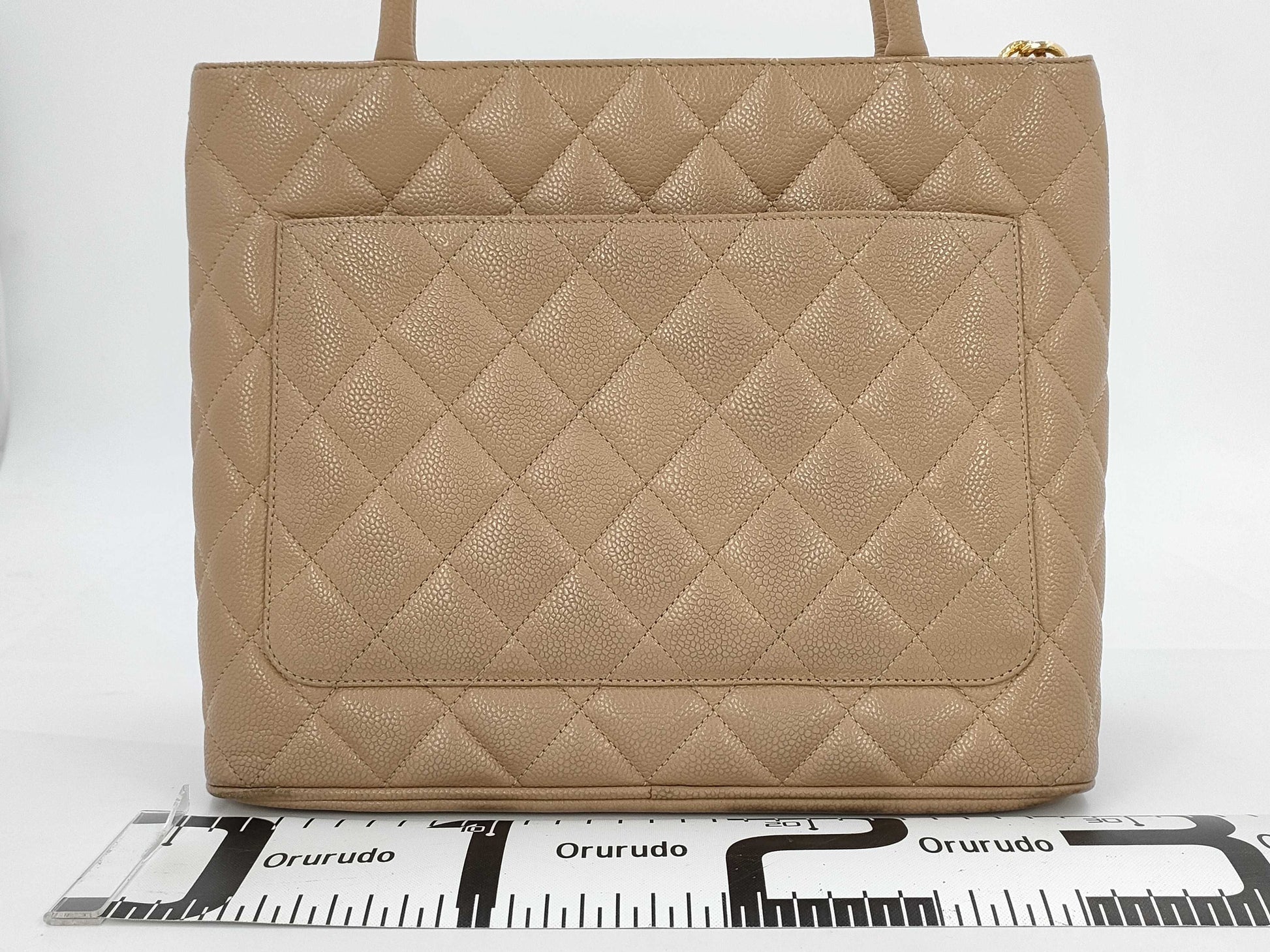 CHANEL Caviar Leather Reissue Tote Bag, Beige, G Hardware, Handbag