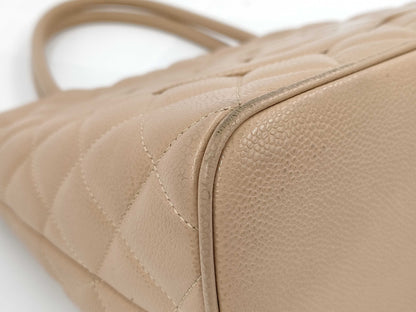 CHANEL Caviar Leather Reissue Tote Bag, Beige, G Hardware, Handbag