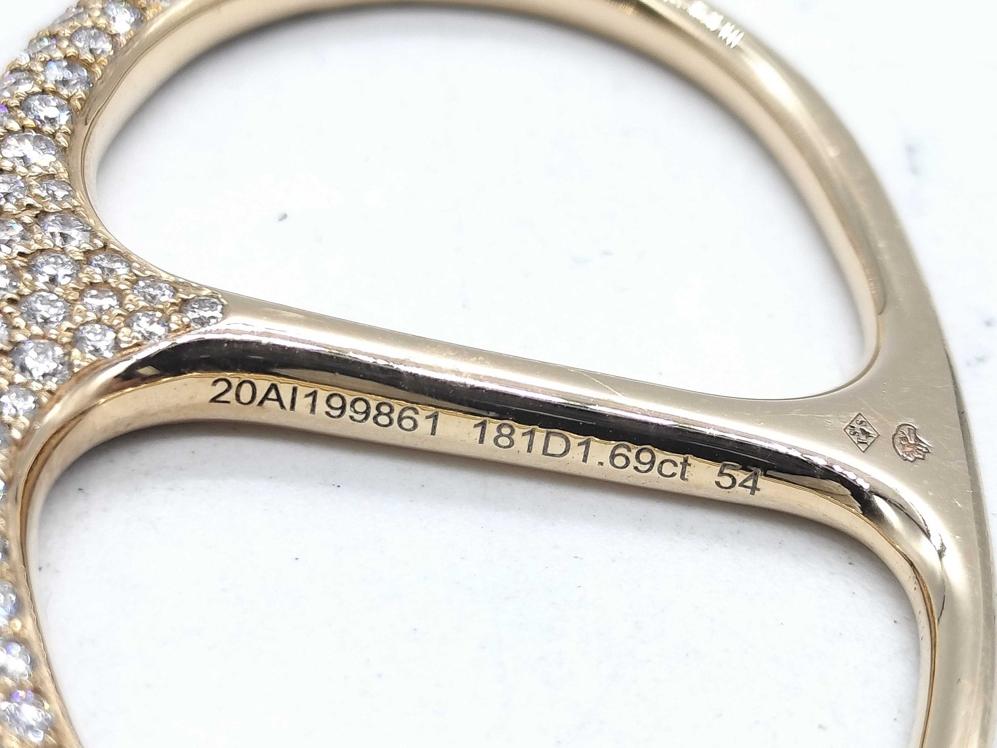 HERMES Punk #54 D1.69ct PG Au750 9.1g Ring 