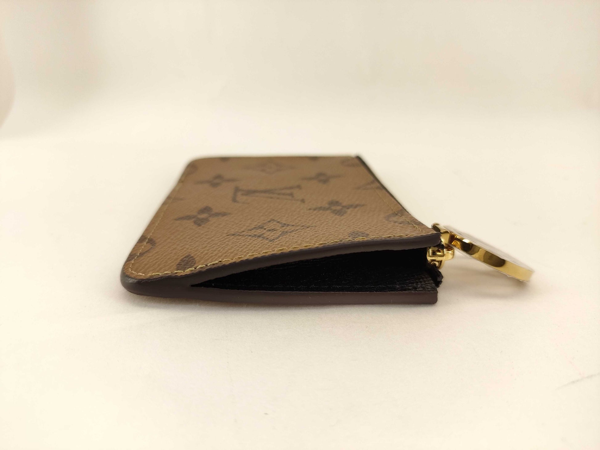 LOUIS VUITTON Monogram Reverse Porte Carte Romy Card Case M81912 Coin Case