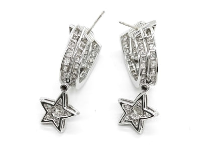 CHANEL Comet Pave Diamond WG 750 18.5g Earrings