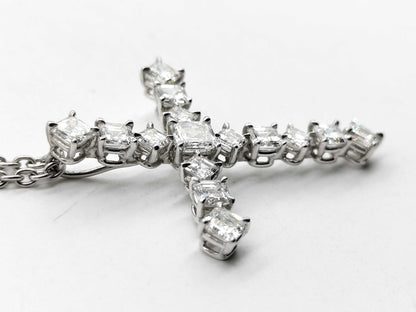 HARRY WINSTON Madonna Cross Large Diamond PT950 11.4g Necklace