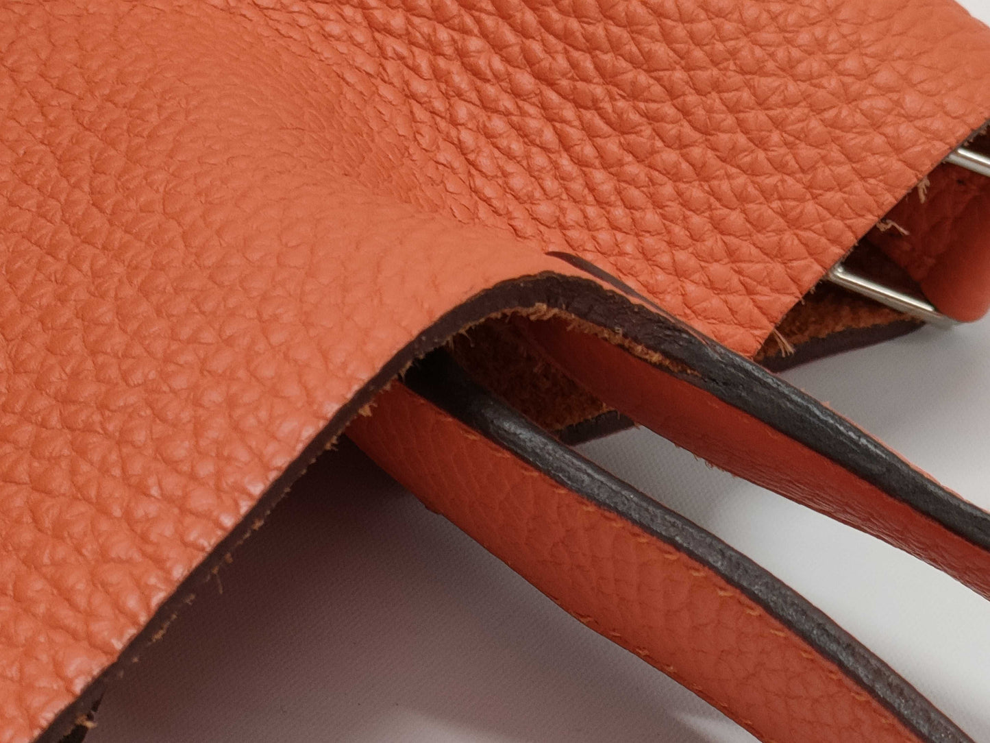 HERMES Picotin MM Handbag in Orange with Silver Hardware and Y Stamp