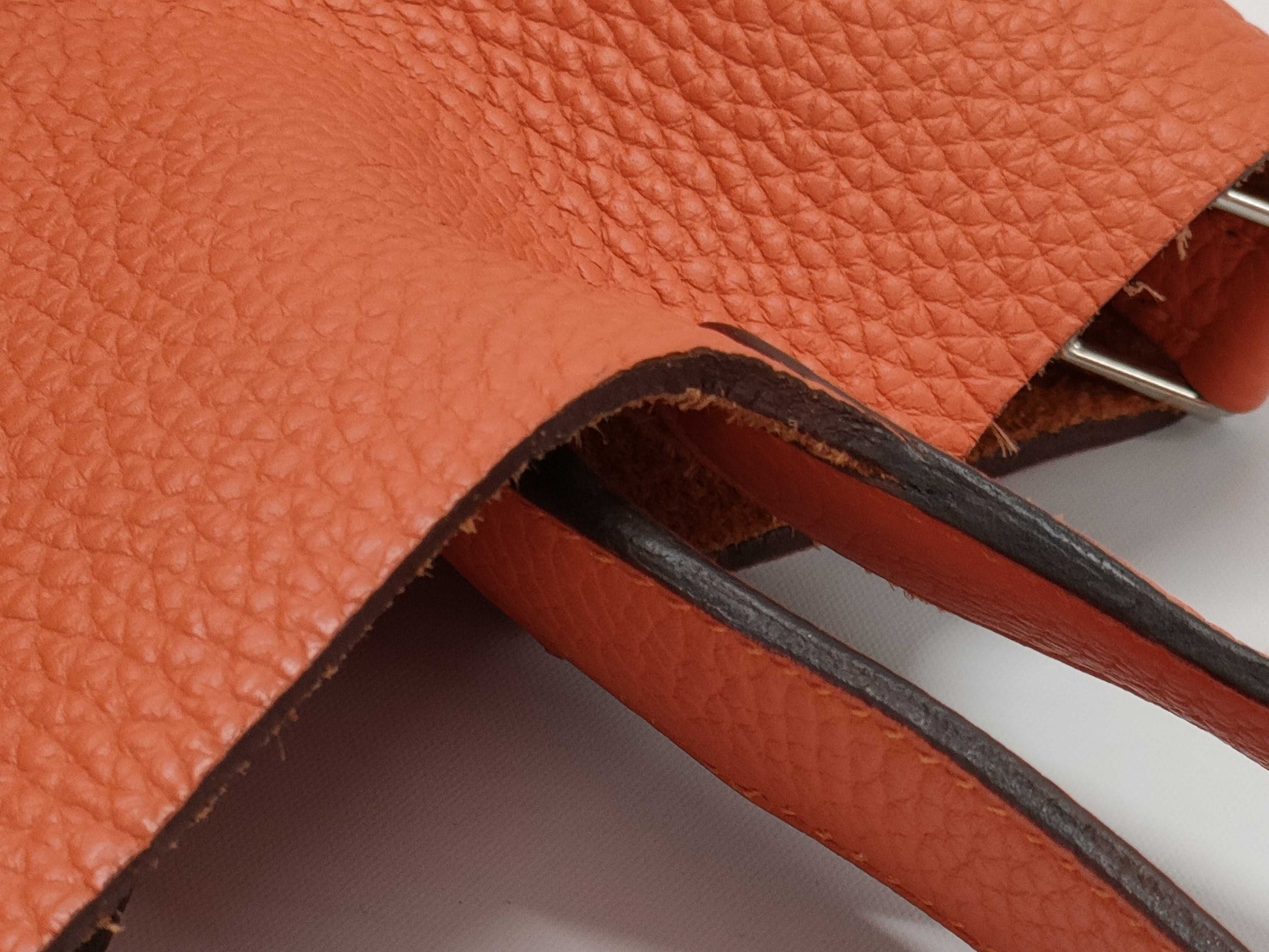 HERMES Picotin MM Handbag in Orange with Silver Hardware and Y Stamp
