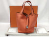 HERMES Picotin MM Handbag in Orange with Silver Hardware and Y Stamp