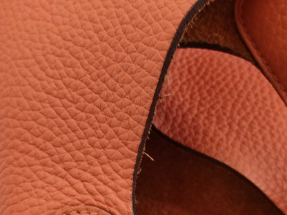 HERMES Picotin MM Handbag in Orange with Silver Hardware and Y Stamp