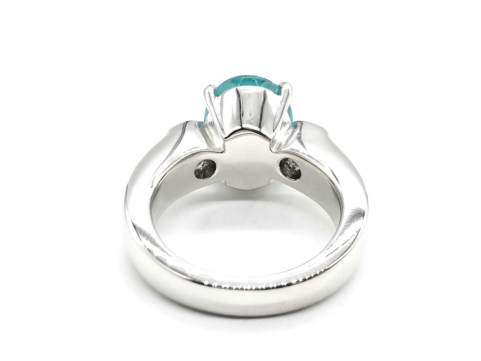Paraiba tourmaline 5.695ct D0.40/0.40ct Pt900 20.6g Ring 