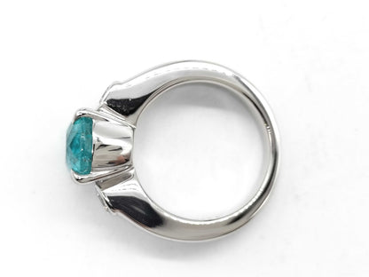 Paraiba tourmaline 5.695ct D0.40/0.40ct Pt900 20.6g Ring 