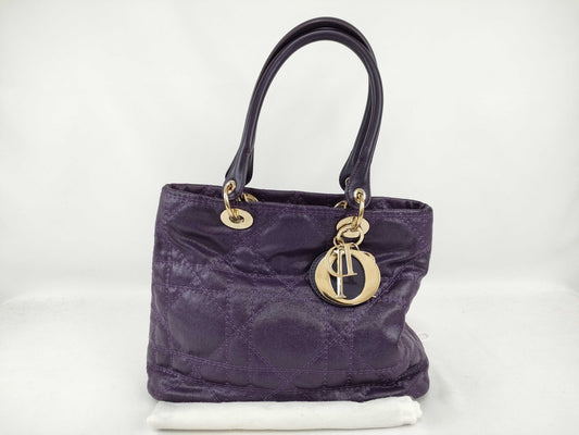 Dior Lady/PVC Canvas/Purple Handbag