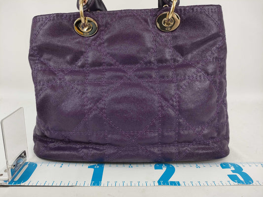 Dior Lady/PVC Canvas/Purple Handbag