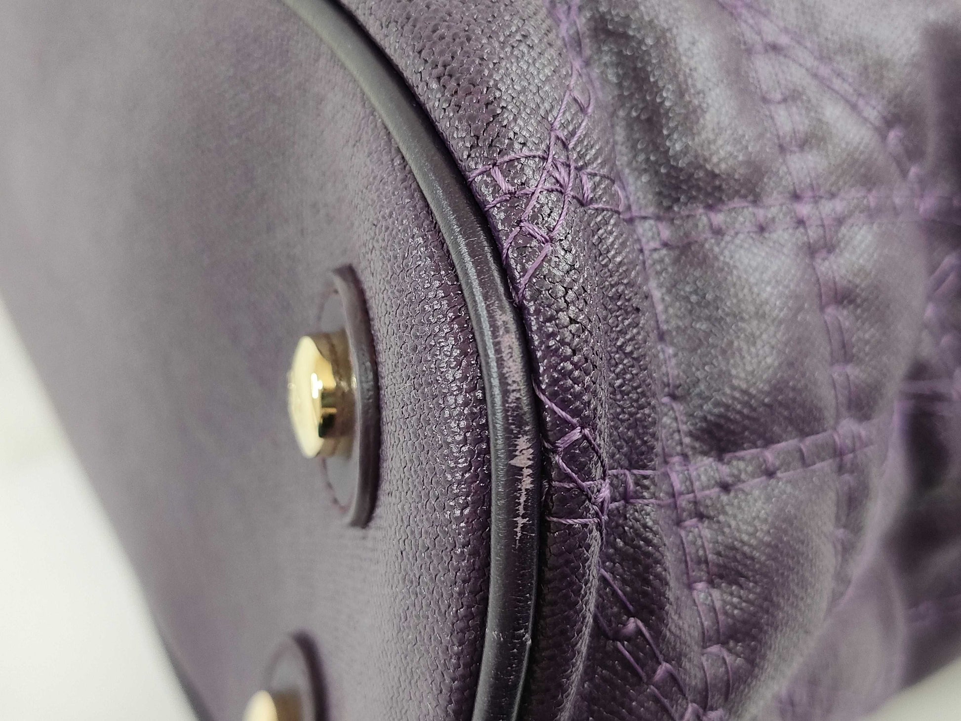 Dior Lady/PVC Canvas/Purple Handbag