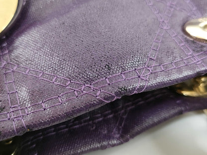Dior Lady/PVC Canvas/Purple Handbag