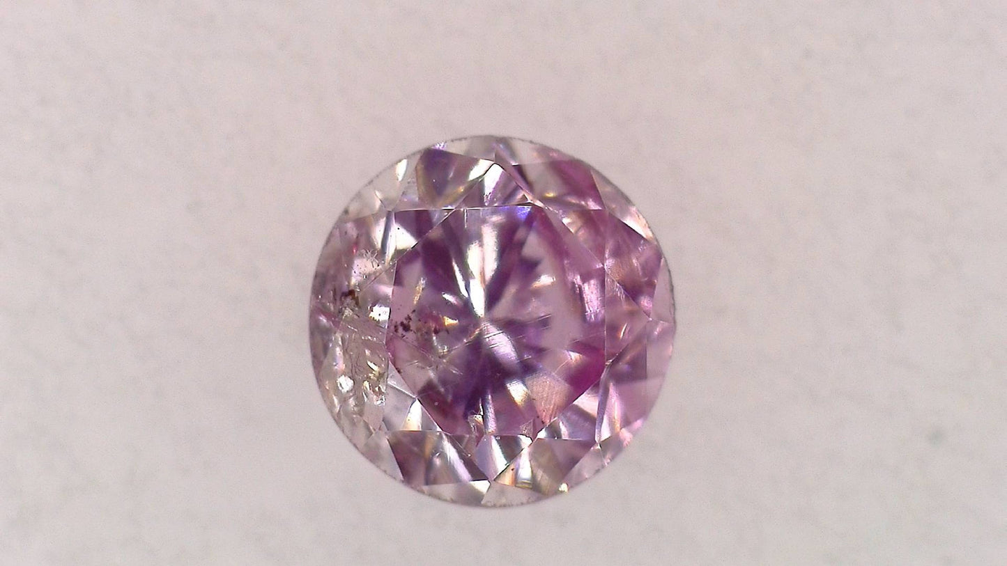 0.115ct Fancy Purple Pink I-1 ****/FR/FR Medium Blue Natural 2.92-2.98X2.00mm RD Loose Diamond
