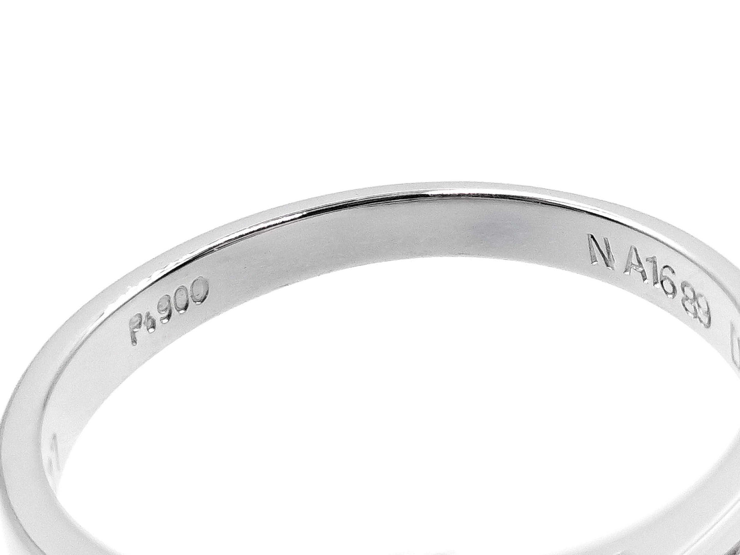 E0.77ct D0.35ct Pt900 5.1g Ring 