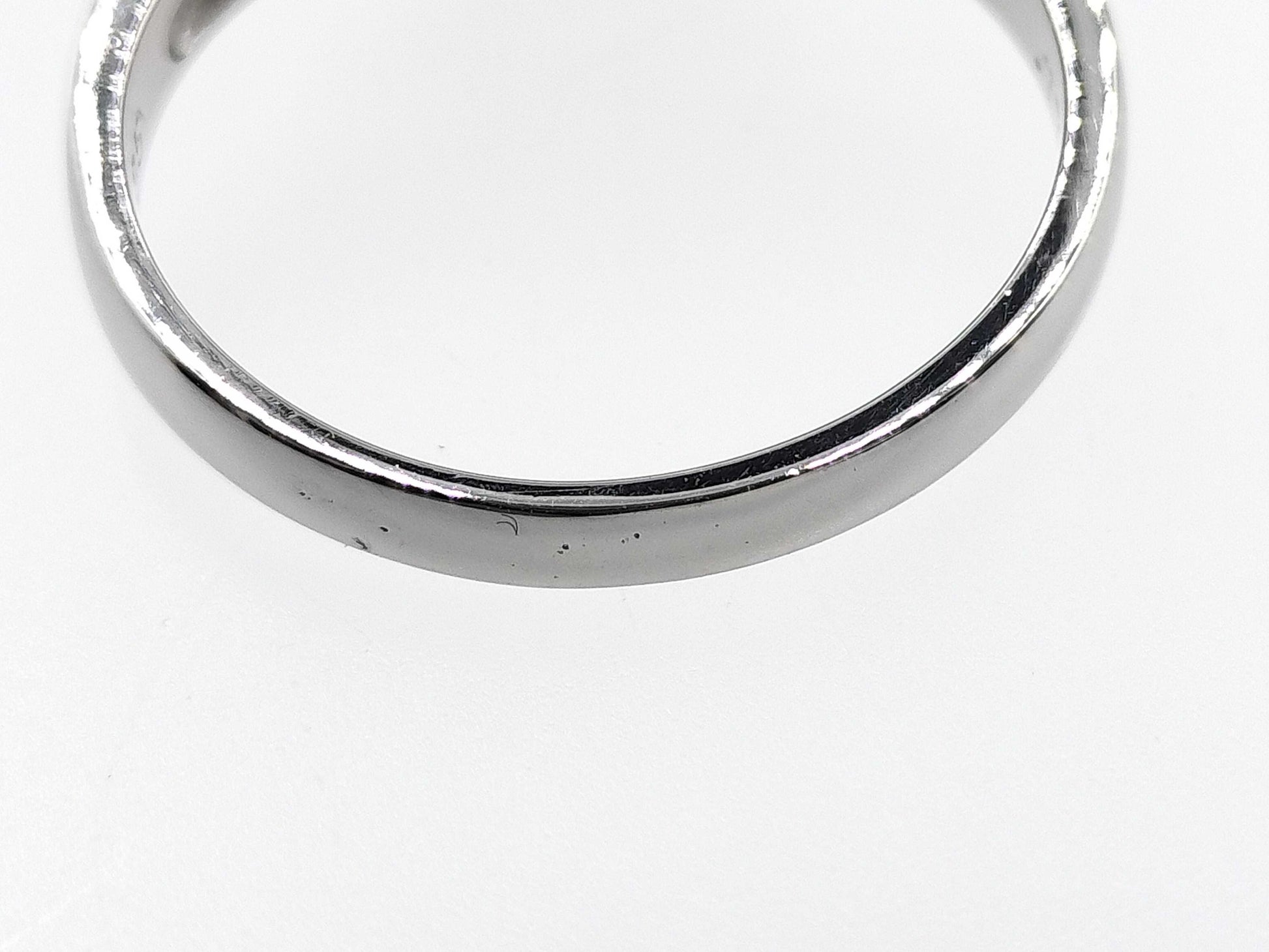 E0.77ct D0.35ct Pt900 5.1g Ring 