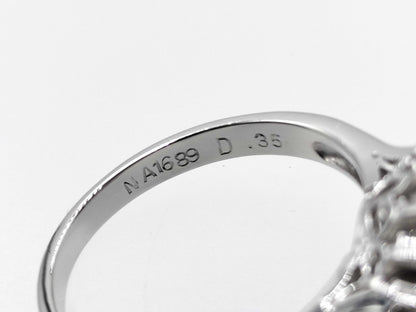 E0.77ct D0.35ct Pt900 5.1g Ring 