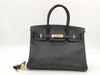 HERMES Birkin 30 Black Gold Hardware C Stamp Handbag