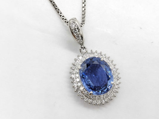 S10.82ct D1.18ct/0.15ct Pt900/Pt850 21.1g Necklace 