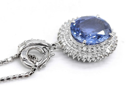 S10.82ct D1.18ct/0.15ct Pt900/Pt850 21.1g Necklace 