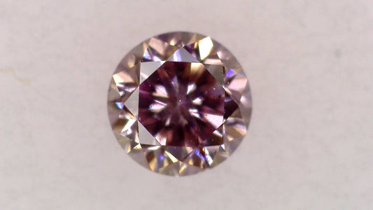 0.132ct Fancy Brownish Purple Pink SI-2 ****/GD/FR None Natural 3.13-3.17 x 2.06mm RD Diamond Loose Stone