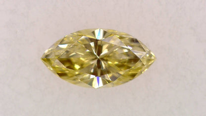 0.107ct Fancy Light Yellow VS-2 ****/GD/GD Strong Yellow Natural 4.59-2.38X1.62mm MQ Diamond Loose