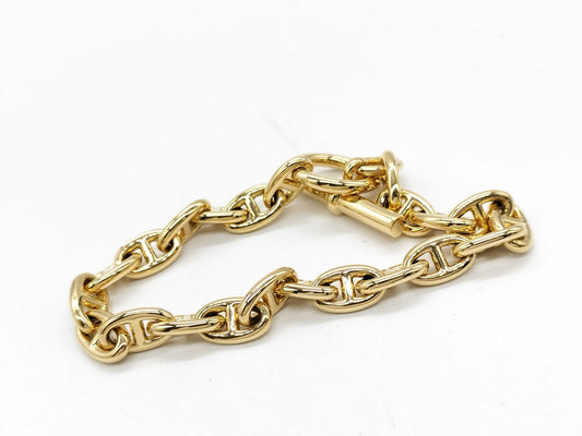 HERMES Chaine d'Ancre TPM 22-link bracelet in YG and Au750, weighing 19.4g 