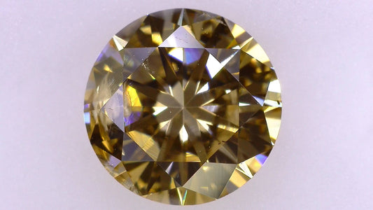 2.137ct Fancy Brown I-1 ****/GD/GD NONE NATURAL 8.32-8.37X5.03mm RD Color factor inspected by PL analysis Loose Diamond