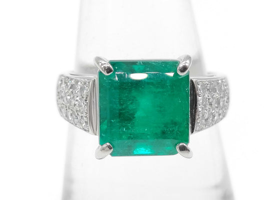 E4.36ct D0.418ct Pt900 9.3g Ring 