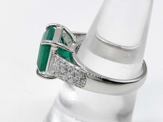 E4.36ct D0.418ct Pt900 9.3g Ring 