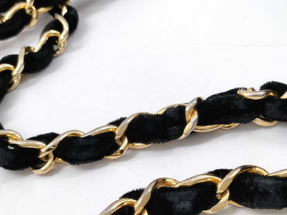 CHANEL Velvet Matelasse Chain Shoulder Bag