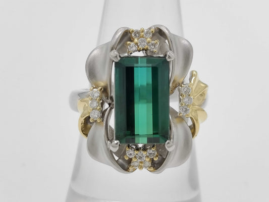 TL4.62ct D0.16ct PT900/K18 13.2g Ring 