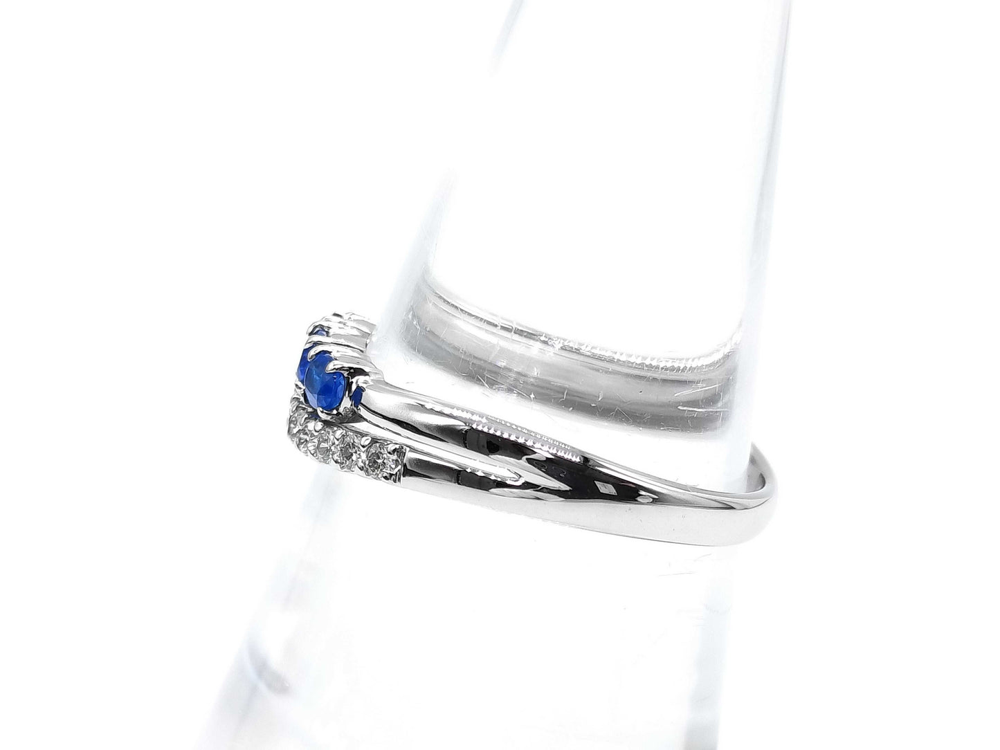Apatite 0.18ct D0.13ct K18WG 1.8g Ring 